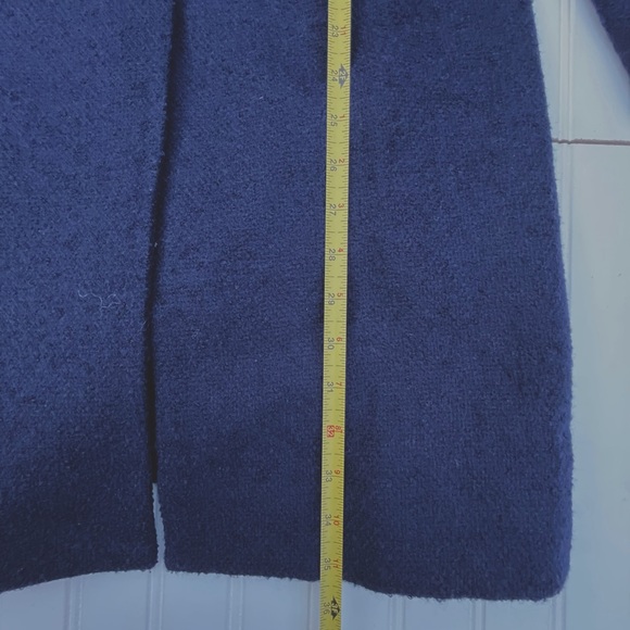 Ann Taylor Navy Blue 3 Button Wool Coat Size 4 100% Wool - Picture 3 of 5